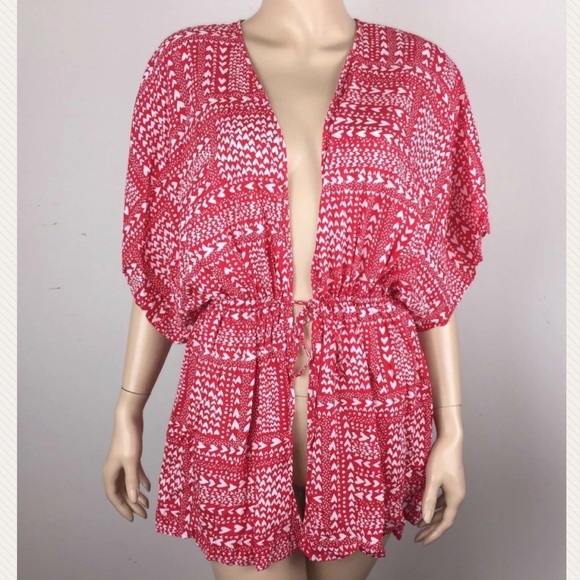 Victoria's Secret OS Hearts Print Kimono Robe NWT - Picture 2 of 8